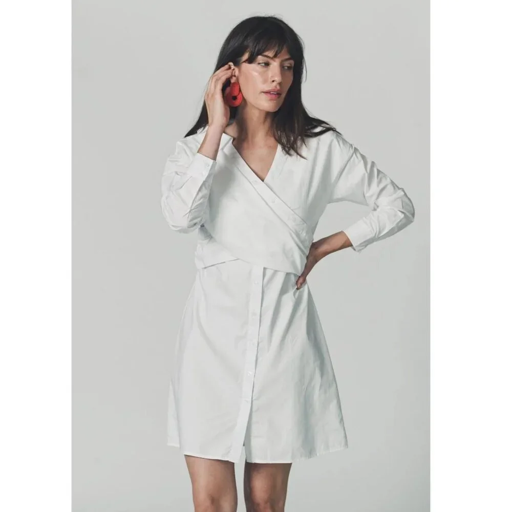 Anthropologie Hackney Shirt Dress Mini Midi Coastal Beach Quiet Luxury Old Money - Picture 11 of 11